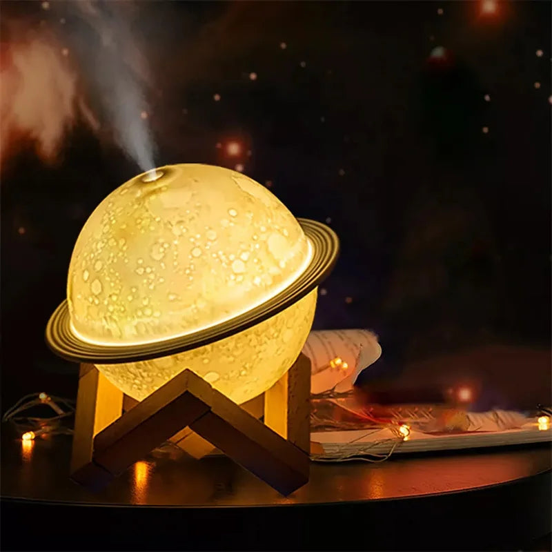 Nawilżacz Powietrza „Księżyc” – LED Lampka Nocna, Aromaterapia, USB, Cichy Ultradźwiękowy Dyfuzor